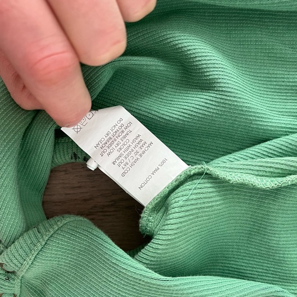 Red Caribou - THE WOODS' MALACHITE GREEN RIB ONESIE - 9-12m organic pima cotton - Picture 8 of 8